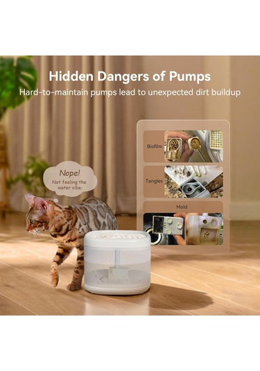 Cheerble E1 Otomatik Kedi Su Pınarı 2 Lt - Şarjlı, Sessiz, Filtreli Ve Taşınabilir Tasarım