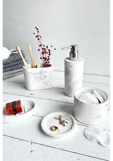 Primanova Ev D-20927 Reynosa 4 Lü Banyo Seti Beyaz