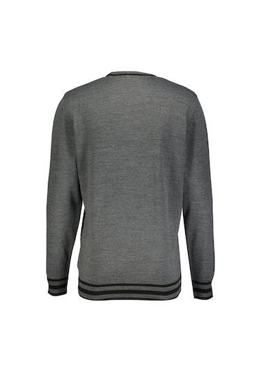 Finesuits Erkek Desenli Yünlü Kazak 2422201020.dsoyr Koyu Gri