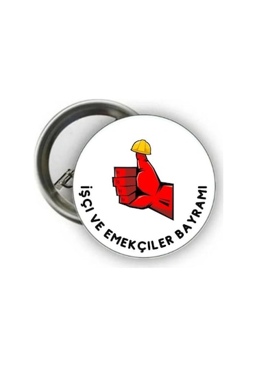 1 Mayıs Rozet - İşçi Bayramı Rozetleri Model 3 Renkli