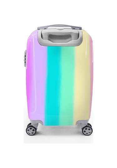 Coral High Renkli Çizgili Desenli Kabin Boy Valiz 50cm 16541 Çok Renkli