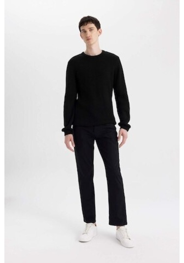 DeFacto Standart Fit Normal Kesim Bisiklet Yaka Dokulu Triko Kazak C8814AX24WNBK27