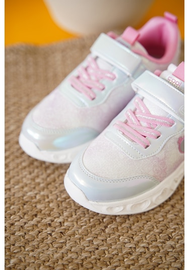 Yuki Cırtlı Kız Çocuk Sneaker Spor Ayakkabı Gümüş