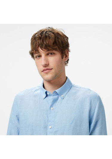 Nauticn Erkek Mavi Classic Fit Gömlek Düz W55101t Mavi