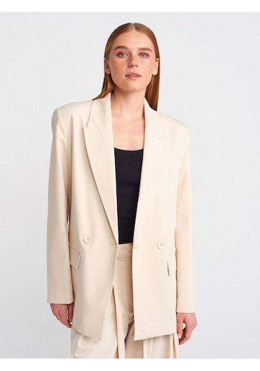 Dilvin 60759 Blazer Ceket-bej Bej