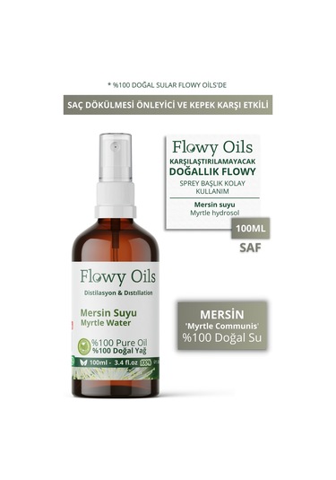 Flowy Oils Mersin Suyu Cam Şişe 100 ML