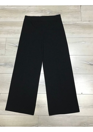 Scuba Beli Lastikli Bedenli Büyük Beden Bol Paça Panolont-inci Siyah