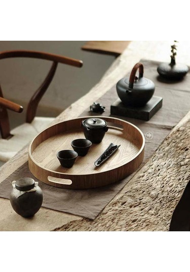 Ahşap Hizmet Tepsi Ahşap Tabak Çay Gıda Çanak İçecek Tabağı Gıda Tabağı Yemeği Sığır Eti Biftek Meyve Snack Tepsi Oval Depolama Tepsileri Ahşap - Gri