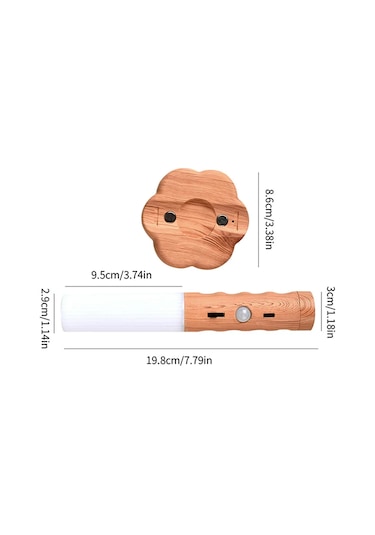 Youtek 3'ü 1 Arada Akıllı Led Sensör Işığı: Şarjlı Duvar Işığı, El Feneri Ve Masa Işığı - 2.5w Sıcak Beyaz Işık, 2 Adet Paket 800mah Pil Sarı