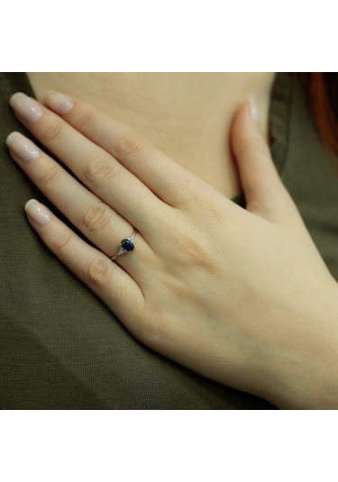 Lova Pırlantalı Oval Safir Yüzük - 1020230