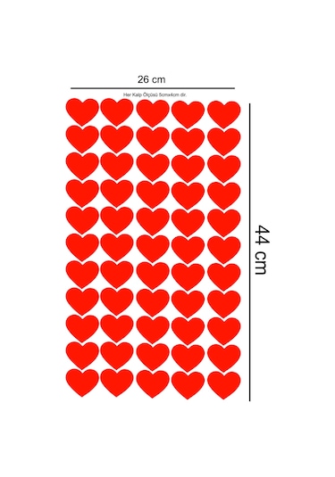 14 Şubat Sevgililer Günü Kalp Sticker-2 Renkli
