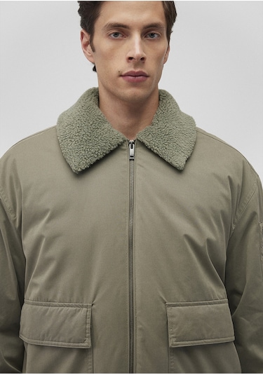 Mavi - Dik Yaka Yeşil Bomber Ceket 0110465-85485 Yeşil