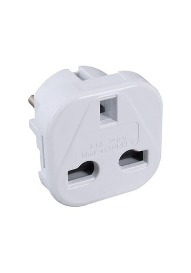 Depa İngiliz Fiş Çevirici Adaptör - İngiliz Türk Priz - Beyaz - 11108