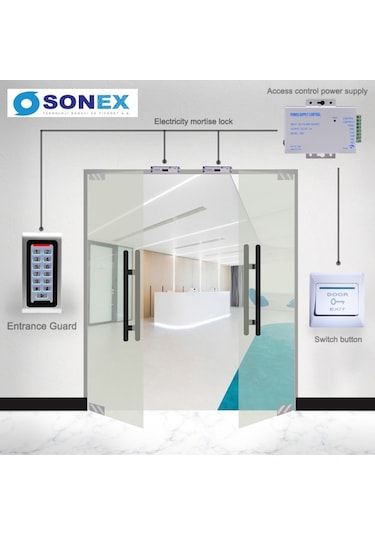 Sonex Su Geçirmez Metal Rfid Elektronik Şifreli Kartlı Kapı Açma Kilit
