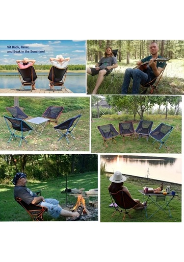 Dashanshop Ergonomik Alüminyum Katlanabilir Kamp Sandalyesi Açık Mavi Hafif Taşınabilir 99 79kg Kapasite Açık Mavi