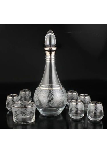 752-304 Zemzem Takımı Ebtr Helena Platin Dekor 8 Parça 6 Kişilik Gümüş
