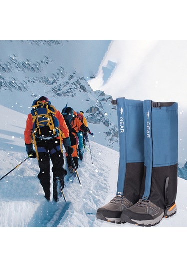 Geeksen Erkek Kadın Outdoor Mont Dağcılık Kayak Dağlık Su Geçirmez Polarlu Asker Yeşili L Beden Bacak Koruyucu Haki