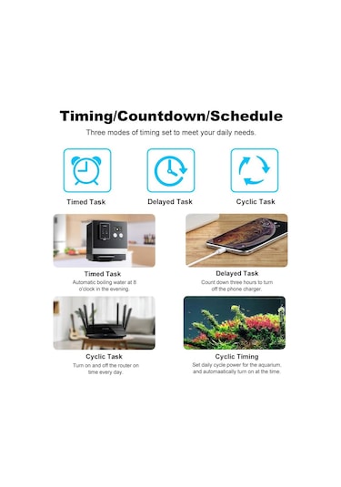 Tuya Akıllı Wifi Bluetooth Ab Fişi 20a Soket Güç İzleme Zamanlayıcı Çıkış Çocuk Kilidi Google Home Alice Smartthings Alexa Siyah