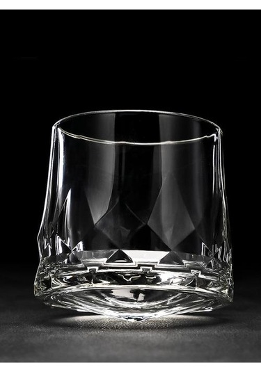 1 Adet Eski Moda Viski Kaya Cam Elmas Kalın Ağır Komik Döndür Viski Tumbler Xo Bira Gözlük Şarap Bardak Eski Moda Cam Altın