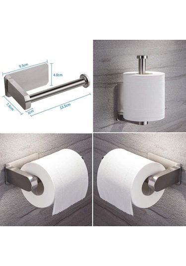 Tuvalet Kağıdı Tutucusu - Kampçılar, Banyo, Mutfak İçin 2 Asma Kancalı Fırçalanmış Nikel Yapışkanlı Tuvalet Kağıdı Tutucusu Gümüş Tuvalet Kağıdı Tutucusu - Kampçılar, Banyo, Mutfak İçin 2 Asma Kancalı Fırçalanmış Nikel Yapışkanlı Tuvalet Kağıdı Tutucusu Gümüş