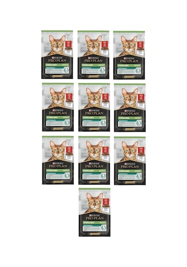 Purina Pro Plan Pouch Sos Sığır Etli Kısırlaştırılmış Kedi Konservesi 10 x 85 G