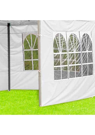 Suntek 1x Gazebos Çadır 3x2m Kamp Açık Gölgelik Mesh Yan Beyaz