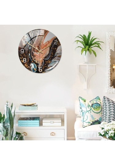 Ulzyvf Modern Minimalist Mermer Doku Saati, Siyah, Oturma Odası Dekorasyonu Siyah