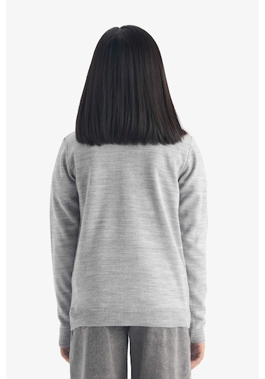 Defacto Kız Çocuk V Yaka Düğmeli Okul Hırkası E7708a825augr28 Gri