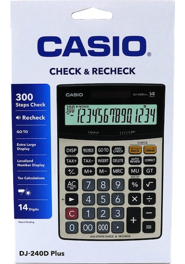 Casio DJ-240D Plus Masaüstü 14 Hane Hesap Makinesi