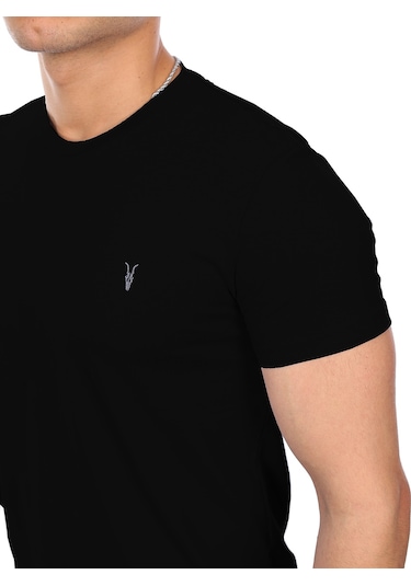 Kozik Standart Fit Bisiklet Yaka Erkek Tişört 5'li Siyah