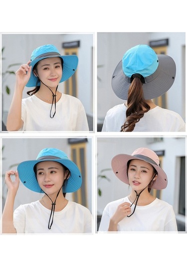 Artfulabode Ve Ve Skycity Şapka Poni Outdoor Koruyucu Kayışı Katlanabilir İle İdeal İçin Hafif Güneş Diğer Deliği Çene Ayarlanabilir Aktiviteler - Es Çok Renkli