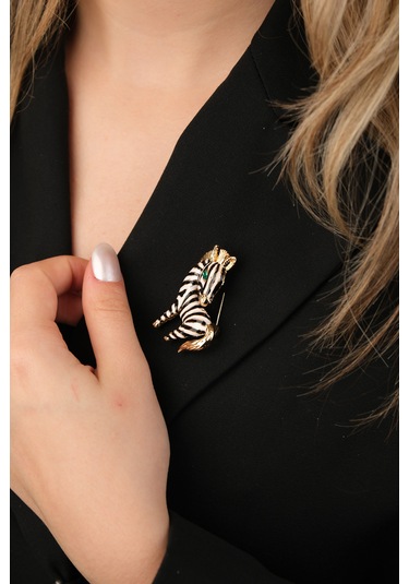 Çildan Womens Zebra Figür Broş