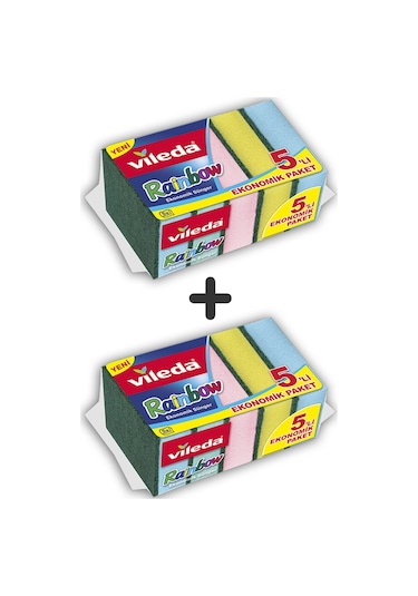 Vileda Rainbow 5'li Bulaşık Süngeri 2'li Paket