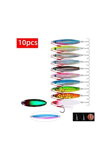 Tongxida 5/10 Adet Metal Balıkçülüğü Jig Kaşek Lure Seti 14g Su Balıkçılığı İçin Balıkçırk Cazibesi
