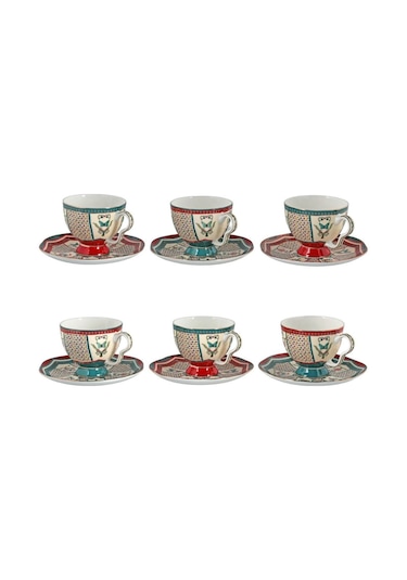 Lucky Art Liora Bone 6 Lı Cay Fıncanı Setı Çok Renkli