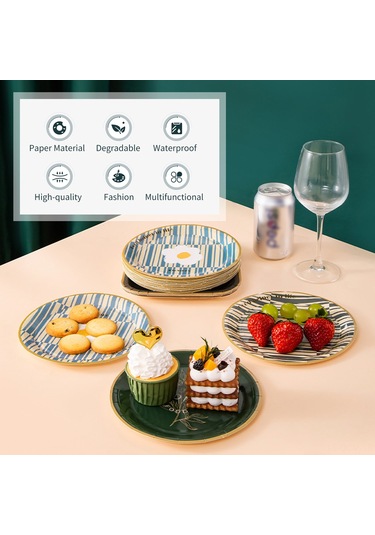 Qingmipy 18cm Gıda Kalitesi Atkı Kağıt Tabak Seti 10 Adet - Biyobozunur, Su Ve Yağa Dayanıklı, Parti & Piknik İçin