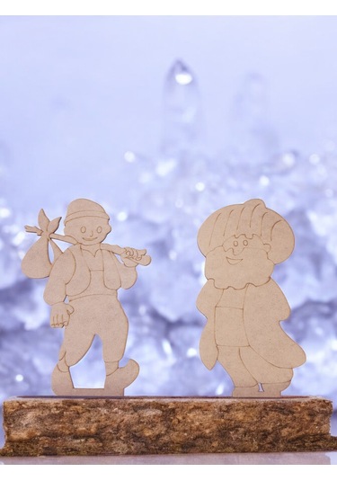 Türk Kahramanlar Nasreddin Hoca Ve Keloğlan Büyük Boy Ahşap Hobi