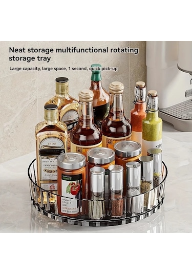 Topshop1 Krem Beyaz Döner Tepsili: Mutfak, Kiler, Banyo Düzenleyici Ve Saklama Çözümü Krem Beyaz