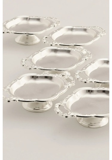 Mucit Home Mini Kulplu Oval Model Ayaklı Lokumluk 6'lı Takım Renkli