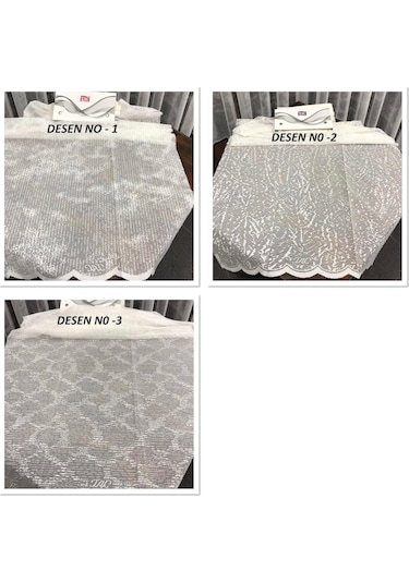 Taç Tül Perde Örme Tül Perde Ütü Istemez 3 Farklı Desen