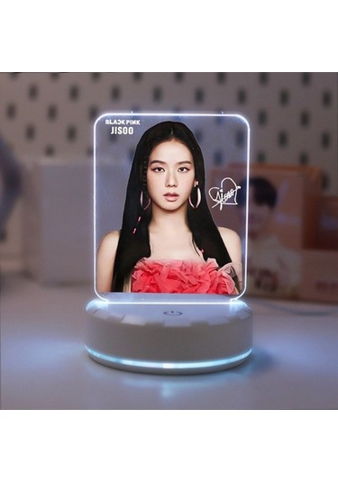 Metabagua Swico Remado Kpop Black Pınk Jısoo Led Akrilik Gece Lambası D2ıvıl Beyaz