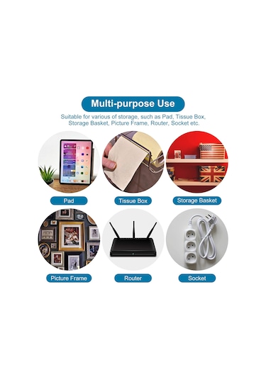 Pufai Çift Taraflı Yapışkanlı Şeffaf Askı Askılık 40 Set 80 Parç Şeffaf