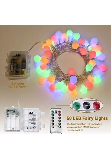 Agoodshop Led Dize Işık 6ft 20 Ledler Mini Pille Çalışan Dize Işık Sıcak Beyaz 1 Adet Polisilikon 2v