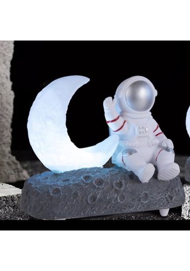 Homyl Ay Işığı Astronot Bluetooth Hoparlör Gümüş-grisi