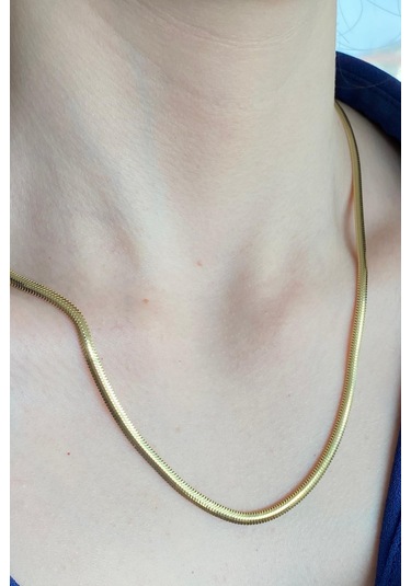 Zümrüt Sarraf 14 Ayar Yeşil Altın Kadın Tondo Ezme Zincir Kolye N11.47503