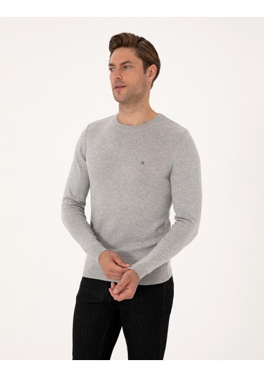 Pierre Cardin Erkek Açık Gri Melanj Kazak /triko 50314192-vr091 Açık Gri Melanj