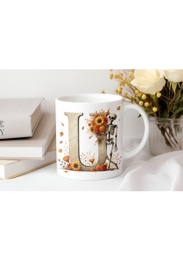 U Harfi Pembe Kareli Kalpli Göz Emojili Kupa Bardak Eğlenceli Kareli Tasarım Kahve Çay Kupası Beyaz