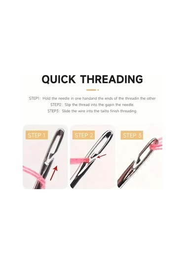 12 Adet Kolay İplik Geçirilen İğne Seti Renkli