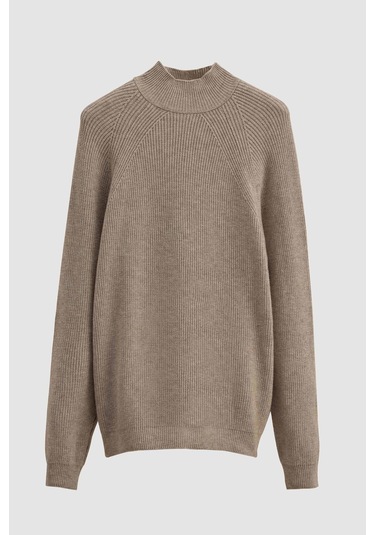 Twn Slim Fit Vizon Selanik Örgü Kazak 3ec0622567721 Vizon