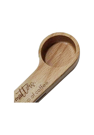 Suntek Magideal 2 In 1 Ahşap Kahve Kepçesi Ve Çanta Klipsi Stil-b